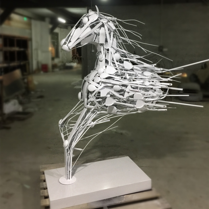 不锈钢半身马雕塑 不锈钢马雕塑