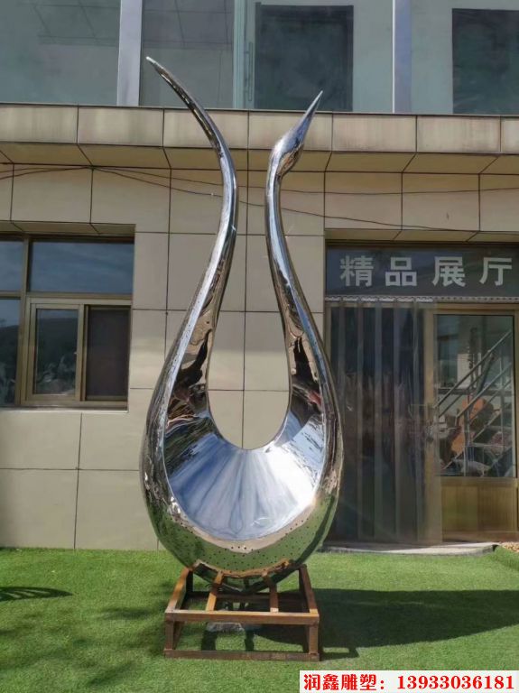 不锈钢抽象天鹅雕塑5