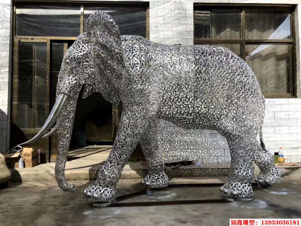 镂空大象雕塑 灯光创意造型动物雕塑2