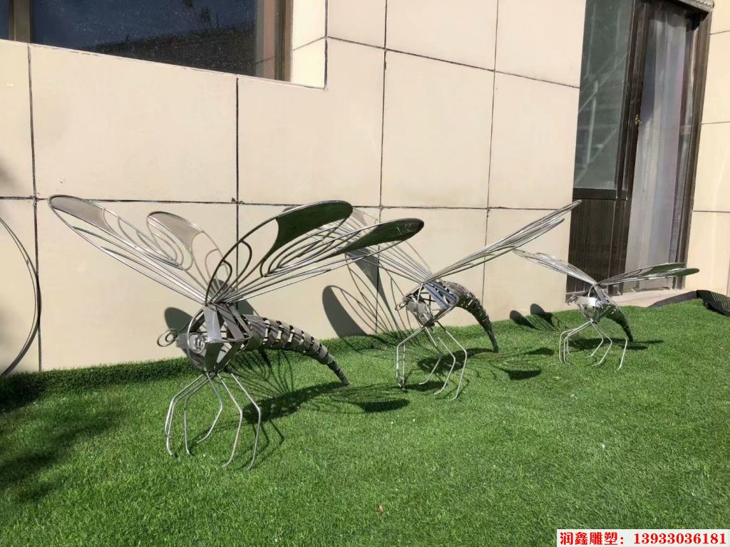 不锈钢蜻蜓雕塑 昆虫蜻蜓雕塑 镂空系列6