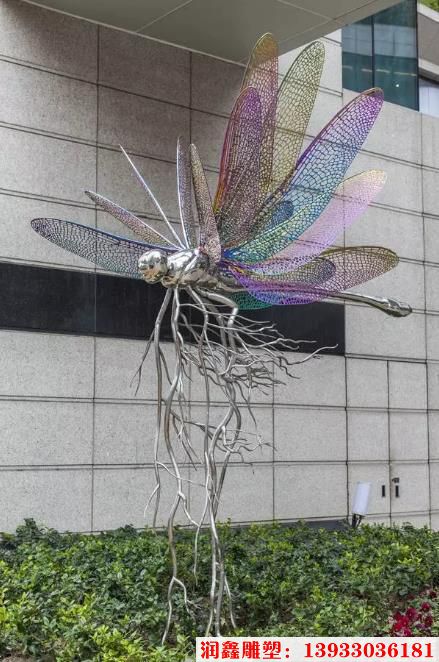 不锈钢蜻蜓雕塑 创意蜻蜓雕塑