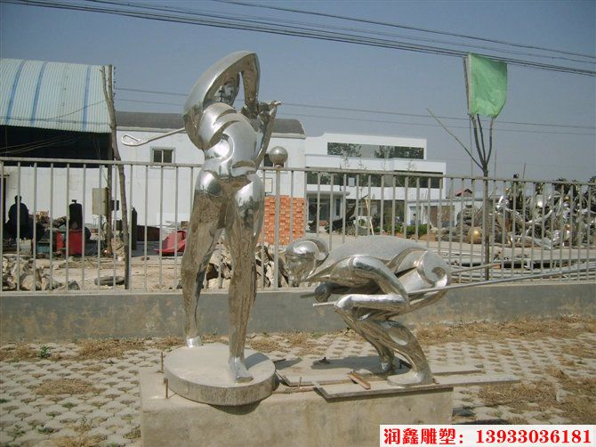 人物抽象雕塑 不锈钢体育雕塑