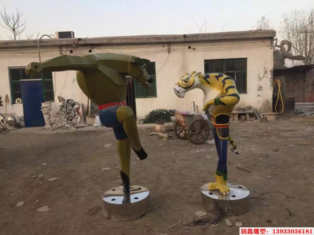 不锈钢创意十二生肖雕塑 广场景观动物雕塑厂