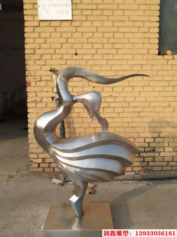 不锈钢跳舞人物雕塑 抽象舞蹈主题雕塑