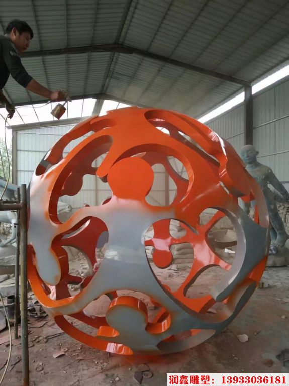 不锈钢镂空雕塑 球形不锈钢雕塑