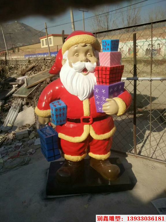 玻璃钢材质圣诞老人雕塑 