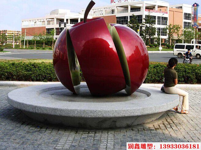 水果不锈钢雕塑 苹果不锈钢雕塑
