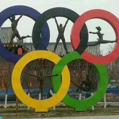 奥运环人物不锈钢雕塑 公园不锈钢雕塑