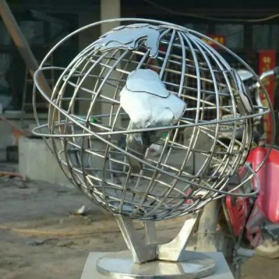 不锈钢地球仪雕塑厂家定制 加工各种尺寸地球仪雕塑