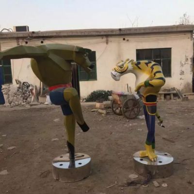 不锈钢创意十二生肖雕塑 广场景观动物雕塑厂