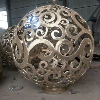球形雕塑 镂空球体雕塑 黄铜球形雕塑