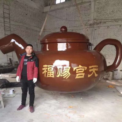 梅州锻铜工艺天壶案例 流水景观铜壶厂家