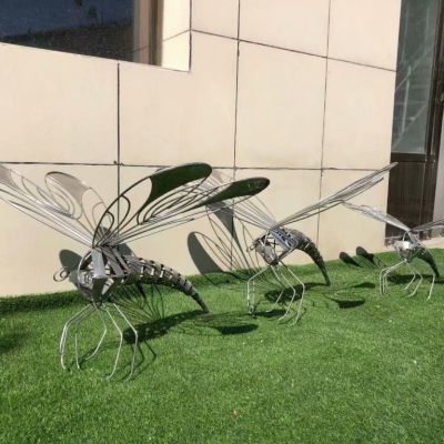 不锈钢蜻蜓雕塑 昆虫蜻蜓雕塑 镂空系列