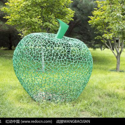 不锈钢镂空苹果雕塑 公园不锈钢雕塑